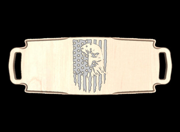 Faded Eagle Flag Charcuterie Board Dual Handle