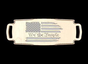 We The People Tattered Flag Charcuterie Board Dual Handle